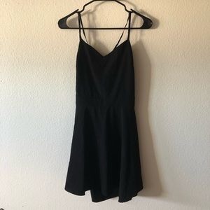 Strappy open back black dress